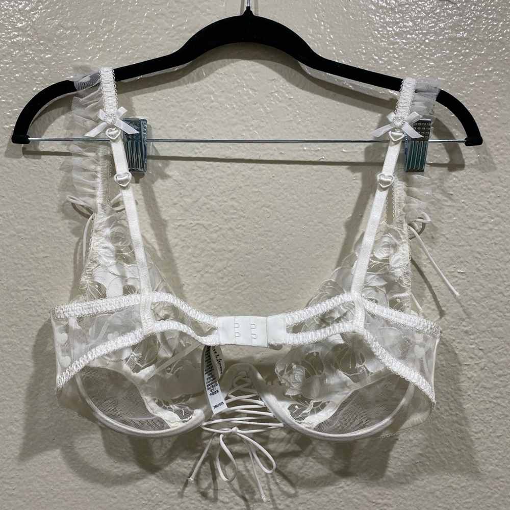 For Love & Lemons Amore White Lace Underwire Bra Bridal white 51425 - Picture 8 of 10